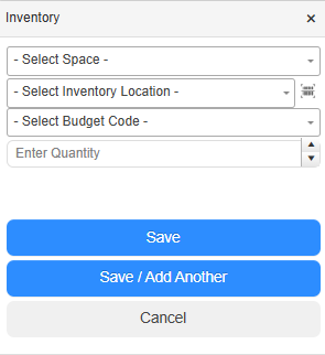 Add Inventory pop-up